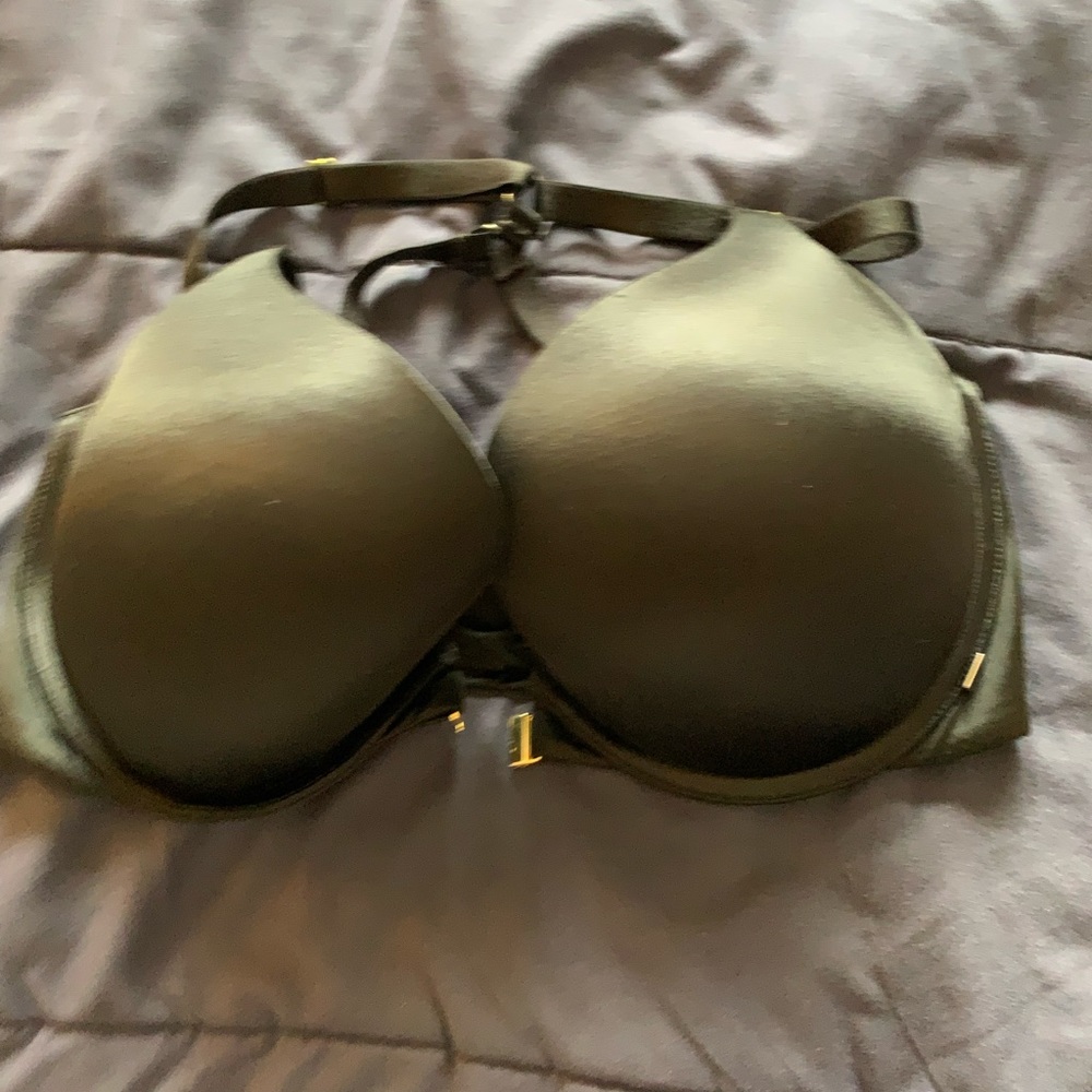 Black satin bra